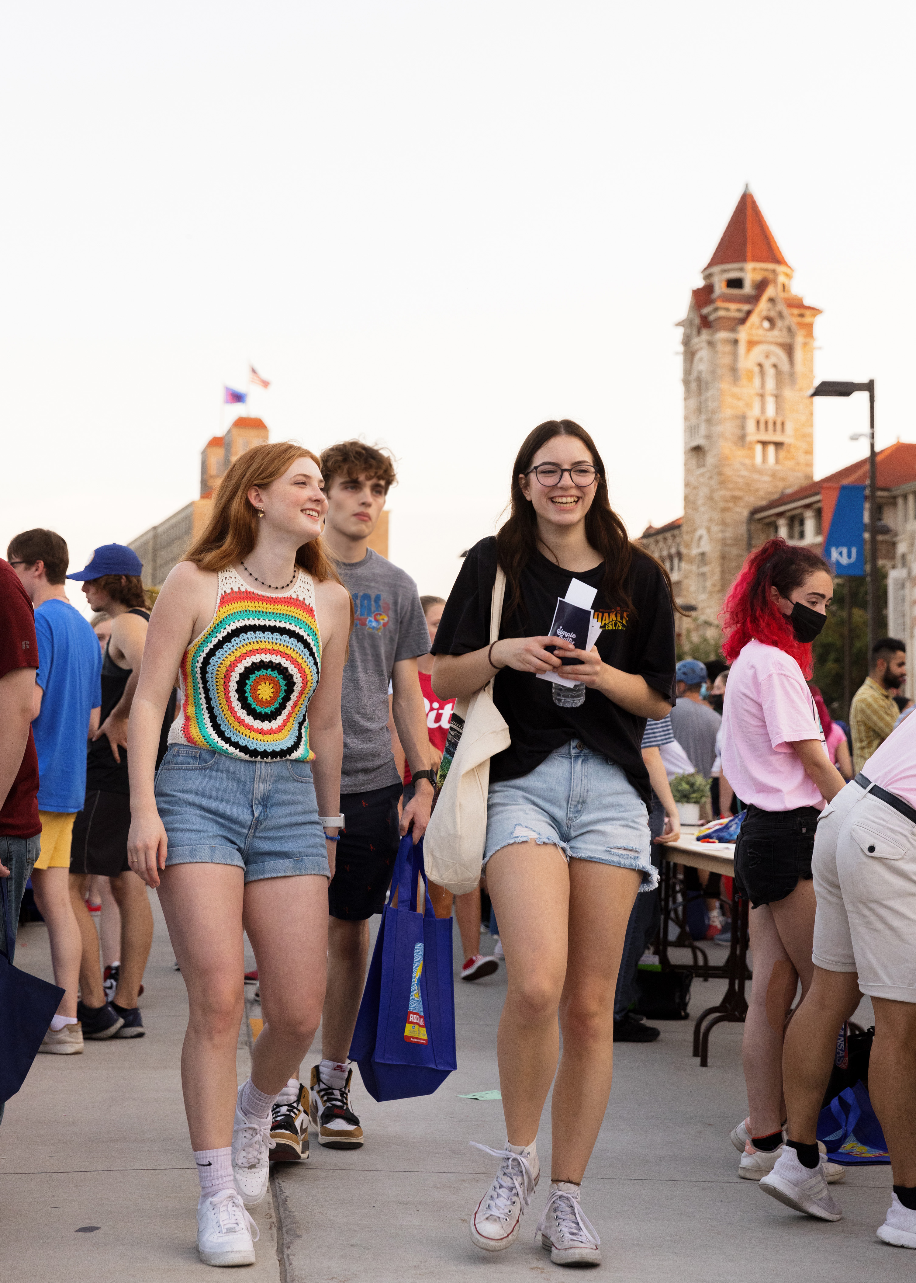 Students gather at Unionfest in front of the Memorial Union.